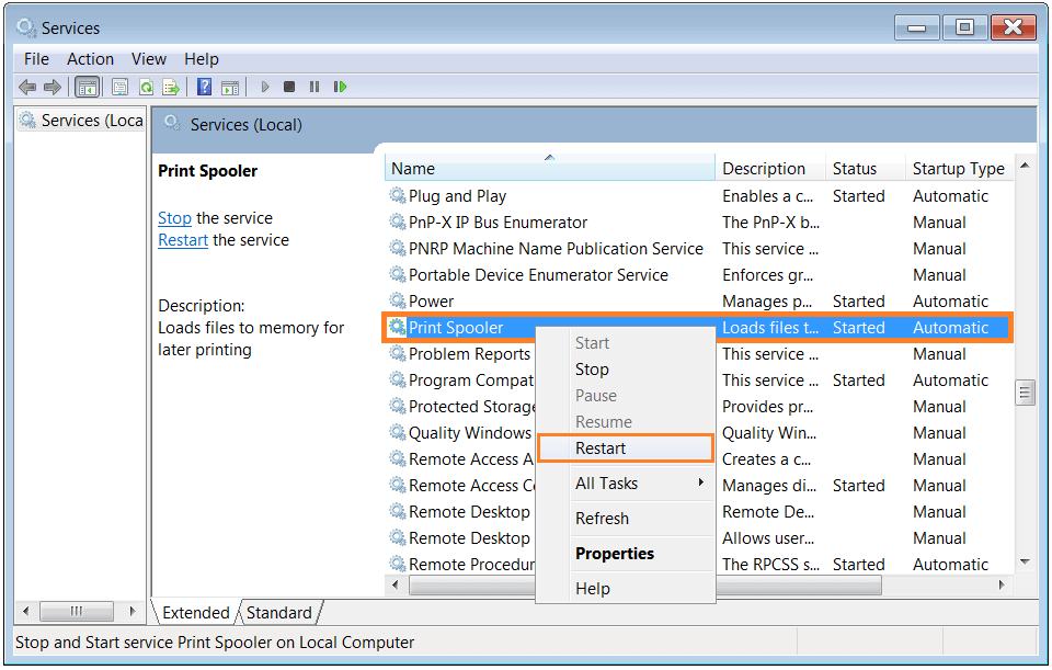 Starting Printer Spooler Windows 7 Manually. - Techyv.com