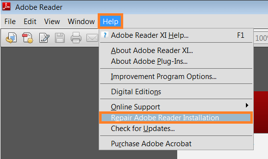Adobe Acrobat Reader -- Repair Installation - WindowsWally