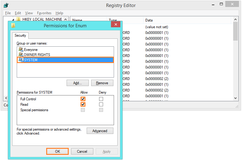 Empty Device Manager - regedit - Enum - Permissions... - 4 -- Windows Wally