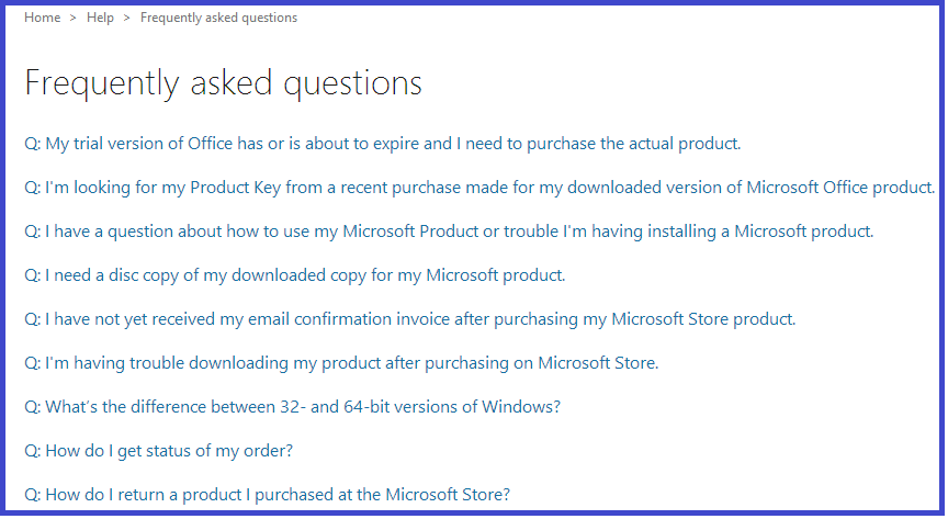 Microsoft Support -- Frequently asked questions - WindowsWally