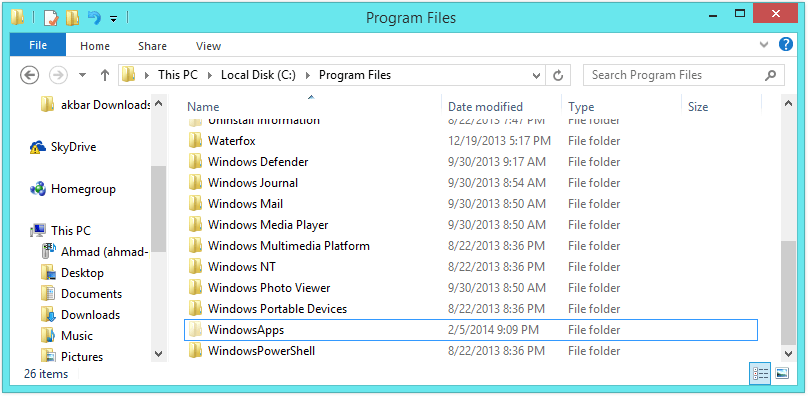 Remove Ads -- Locate WindowsApps - Windows Wally