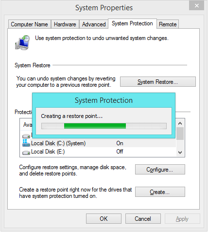 System Restore -- System Protection - Creating Restore Point 2 - Windows Wally