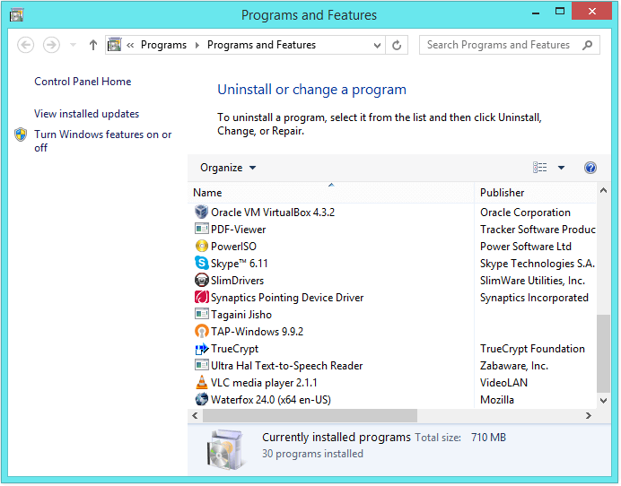 Remove Programs - Add or Remove Programs - Windows 8 -- Windows Wally