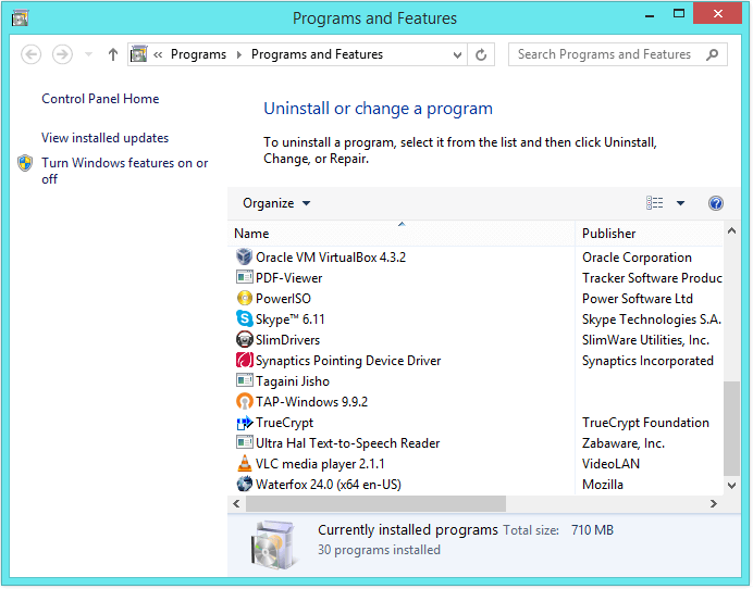 remove program windows 10