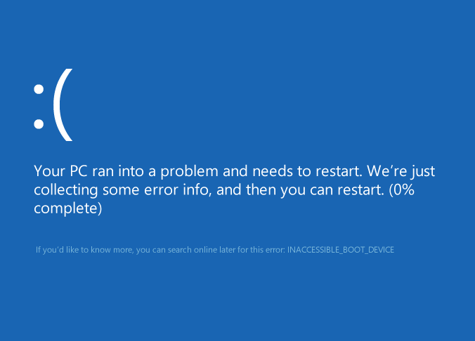 INACCESIBLE_BOOT_DEVICE - Windows 10 - Cover - BSOD -- Windows Wally