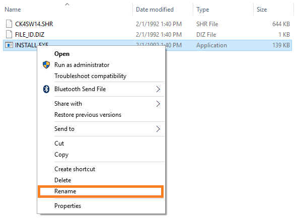 Windows 10 - Rename - right click - Rename -- Windows Wally