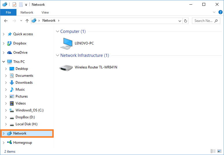 create a shared network folder windows 10