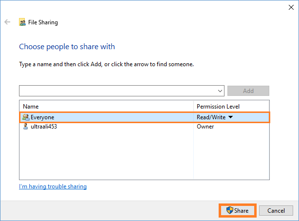 Windows 10 - Sharing files between Windows 7 and 10 - Share - Share - Windows Wally