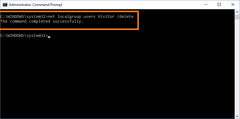 Windows 10 -- Command Prompt - Visitor - delete - Windows Wally